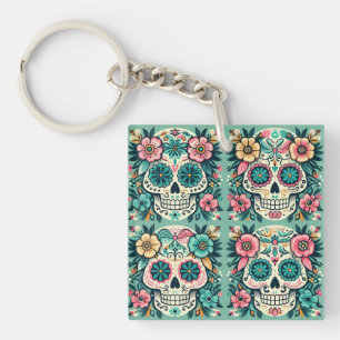 Boho SugarSkulls  Key Ring