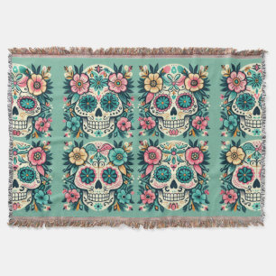 Boho SugarSkulls  Throw Blanket