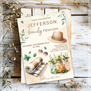 Boho Summer Family Picnic Party Invitation