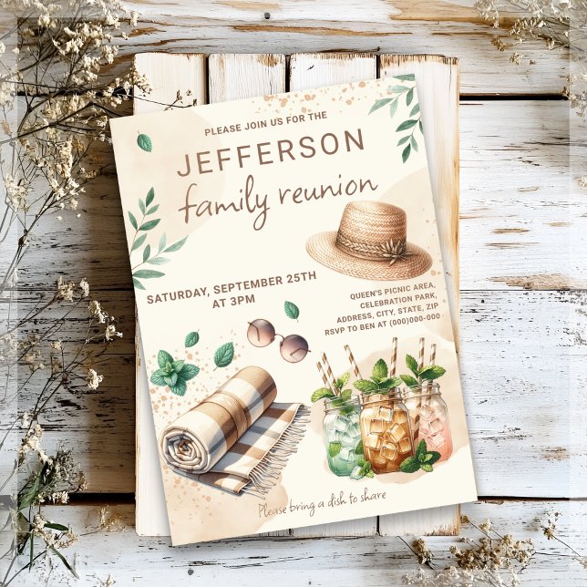 Boho Summer  Family Picnic Party Invitation (Creator Uploaded)