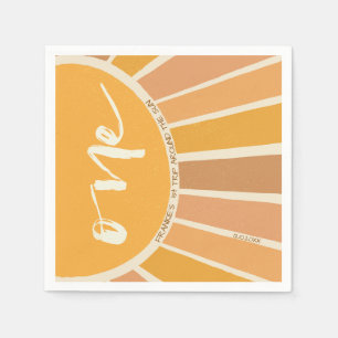 Boho Summer First Trip Around Sun Birthday Napkin