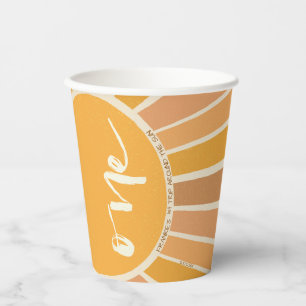 Boho Summer First Trip Around Sun Birthday Paper Cups