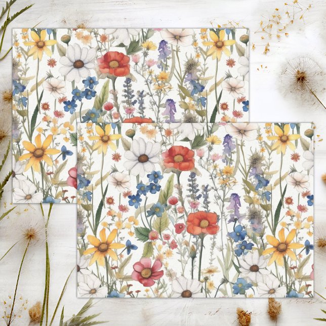 BOHO SUMMER FLORAL DECOUPAGE TISSUE PAPER (BOHO SUMMER FLORAL DECOUPAGE TISSUE PAPER)