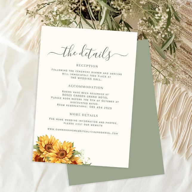 Boho summer floral garden wedding guest details enclosure card (Creator Uploaded)