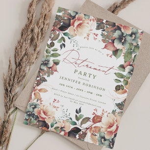Boho Summer Garden Floral Retirement Party Invitation