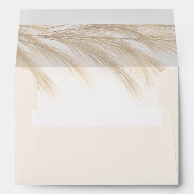 Boho summer pampas grass watercolor address envelope (Back (Bottom))