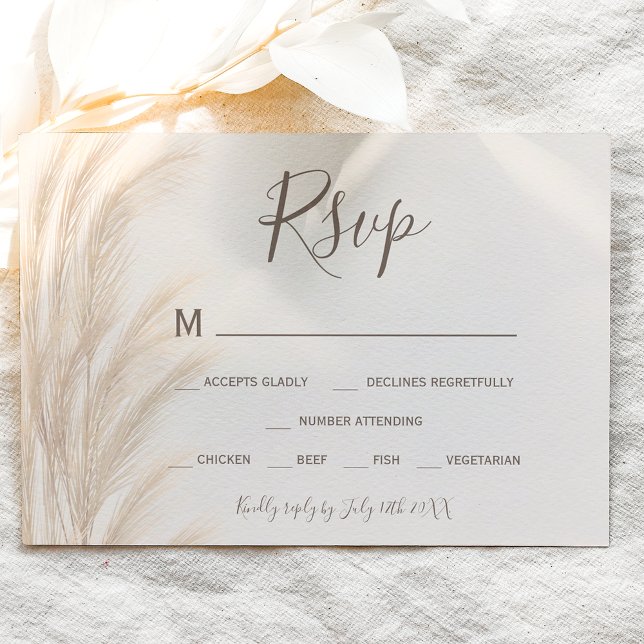Boho summer pampas grass watercolor rsvp (Creator Uploaded)