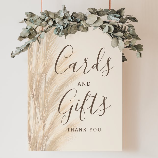 Boho summer pampas grass wedding Card gifts Poster (Boho summer pampas grass wedding Card gifts Poster)