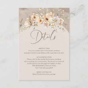 Boho summer Rustic neutral wildflower details card