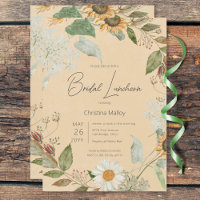 Boho Summer Sunflower & Daisy Gold Bridal Luncheon