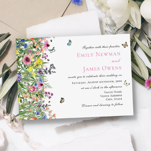 Boho Summer Wildflower Wedding Invitation