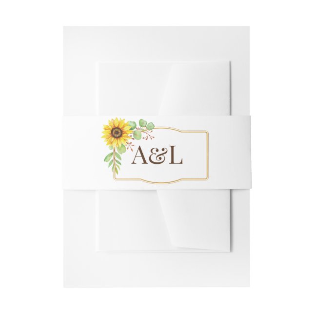 Boho summertime wedding invitation belly band  (Front Example)
