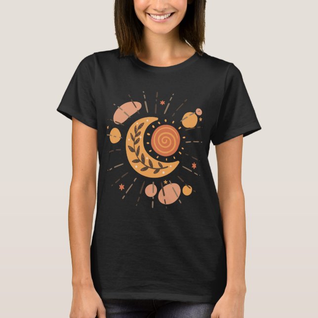 Boho Sun and Moon Celestial Esoteric T-Shirt (Front)