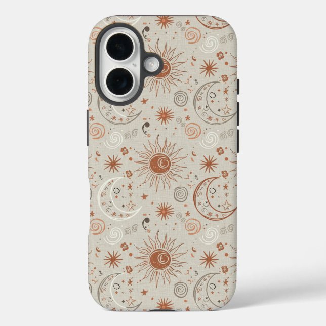 Boho Sun and Moon Pattern Case-Mate iPhone Case (Back)