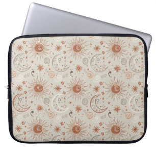 Boho Sun and Moon Pattern Laptop Sleeve