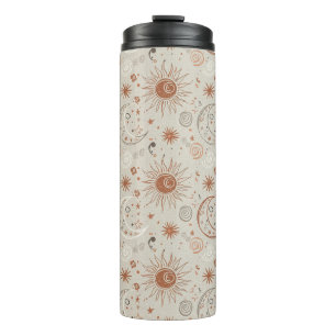 Boho Sun and Moon Pattern Thermal Tumbler