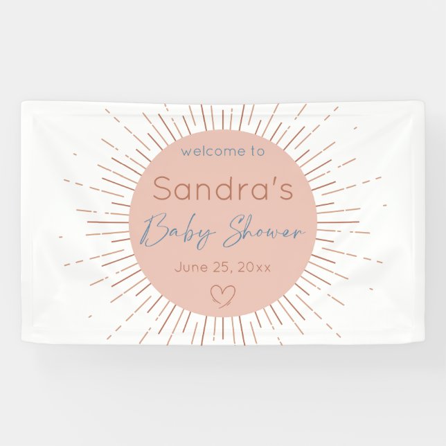 Boho Sun Baby Shower  Banner (Horizontal)