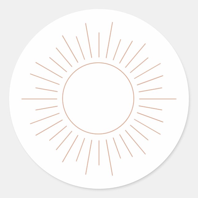 Boho Sun Baby Shower Classic Round Sticker (Front)
