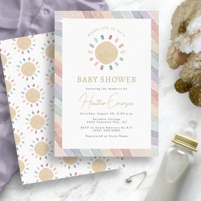 Boho Sun Baby Shower Invitation (Boho Sun Baby Shower Invitation
)