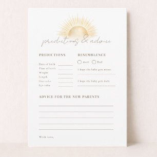 Boho Sun Baby Shower Predictions & Advice Game Invitation