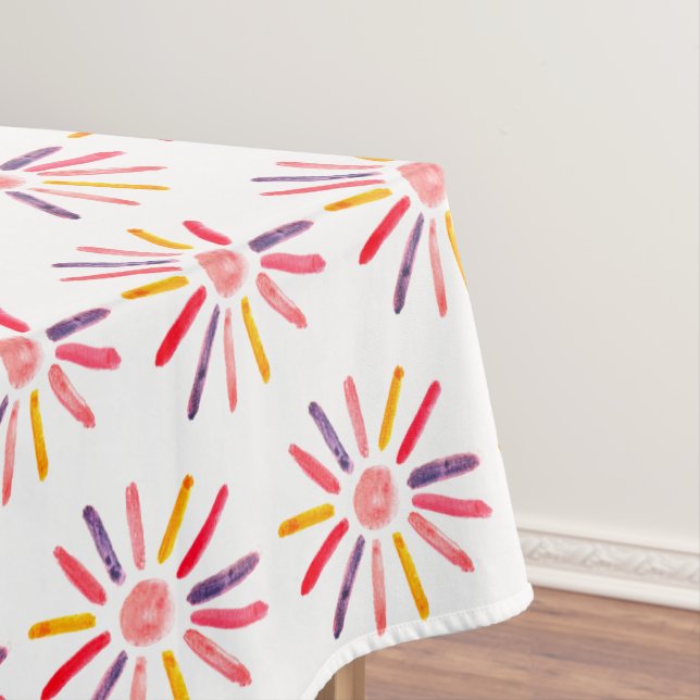 Boho Sun Birthday Baby Shower Gender Neutral Girl  Tablecloth (In Situ)