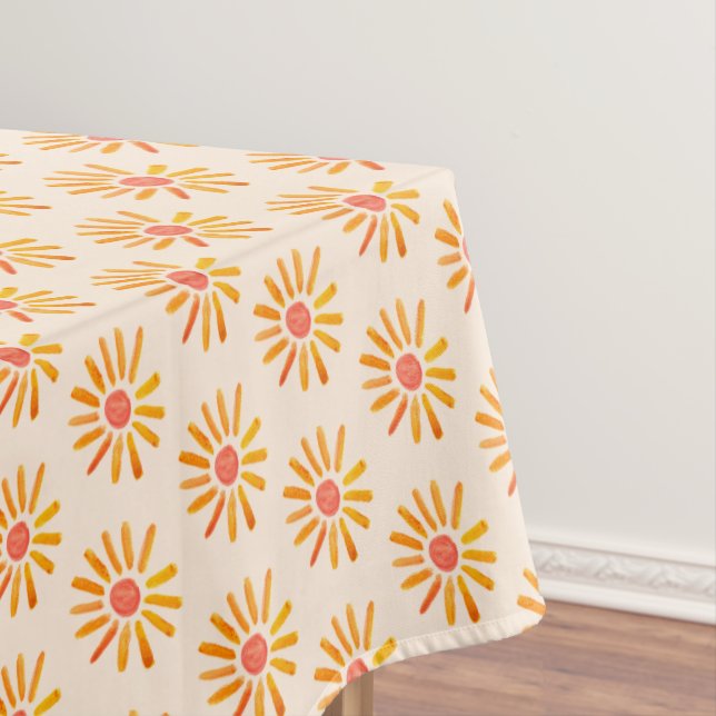 Boho Sun Birthday Baby Shower Gender Neutral Girl  Tablecloth (In Situ)