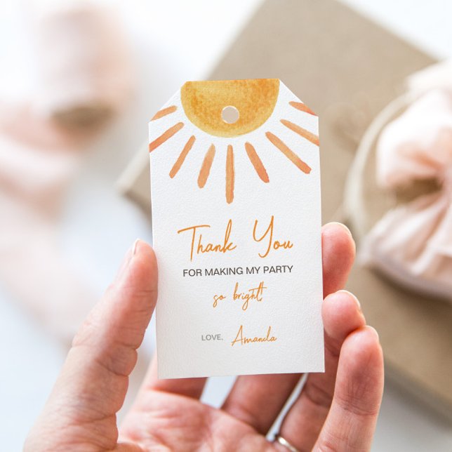 Boho Sun Birthday Party Gift Tag (Creator Uploaded)