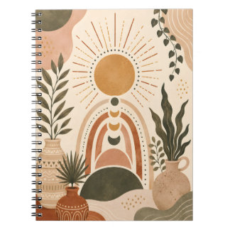 Boho Sun & Botanical Art Notebook
