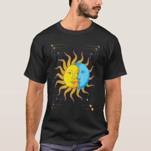 Boho Sun Crescent Moon Astronomy Universe Astrolog T-Shirt