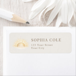 Boho Sun Elegant Baby Shower Party Return Address Label
