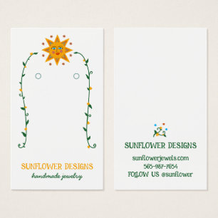 BOHO SUN Flowers Earring Jewellery Display Card