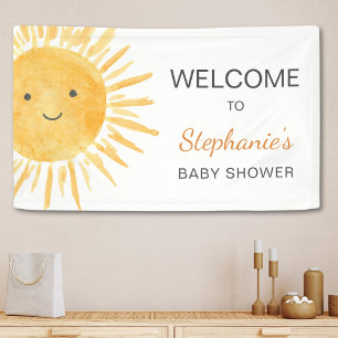 Boho Sun Gender-Neutral Baby Shower Welcome Banner