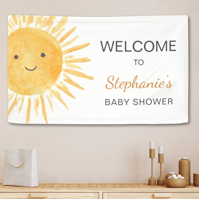 Boho Sun Gender-Neutral Baby Shower Welcome Banner (Creator Uploaded)