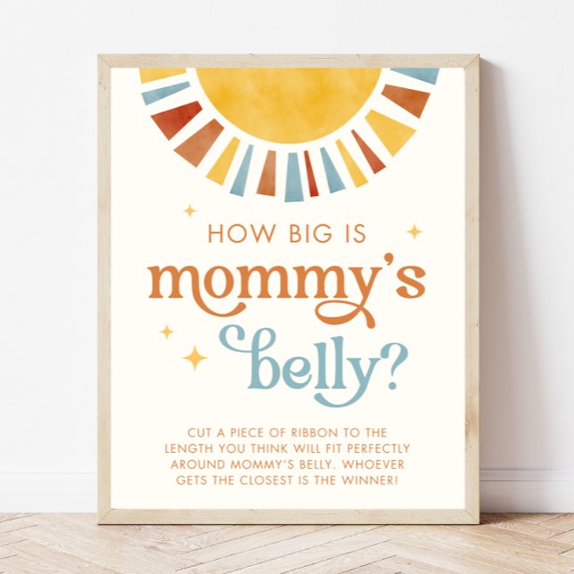 Boho Sun How Big is Mummy's Belly Game Sign (Creator Uploaded)
