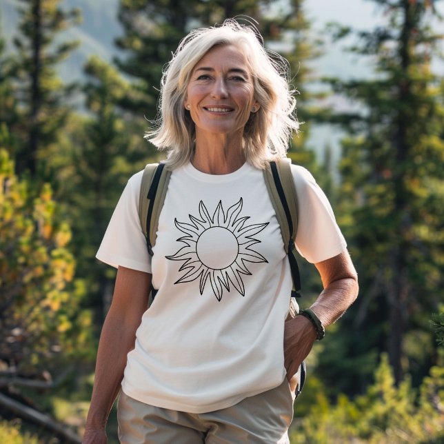 Boho Sun Line Art T-Shirt (Creator Uploaded)