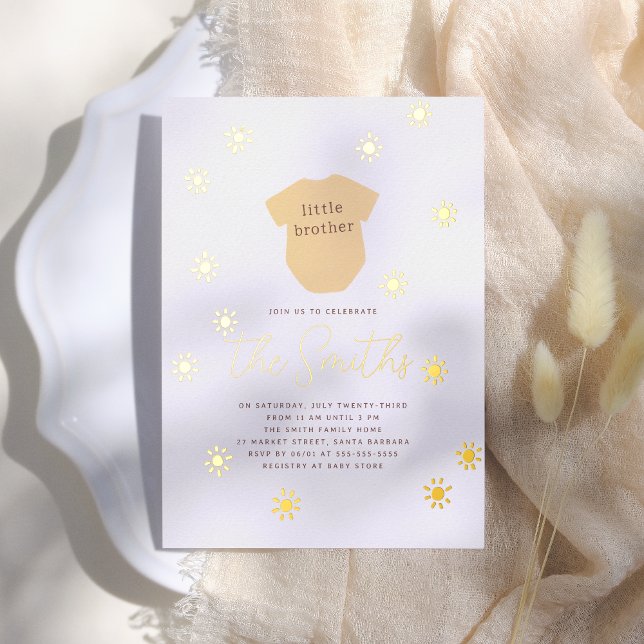 Boho Sun Little Brother Shiny Sunshine Baby Shower (Creator Uploaded)