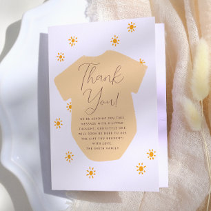 Boho Sun Little Sunshine Baby Shower Thank You Card