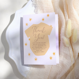 Boho Sun Little Sunshine Baby Shower Thank You Card