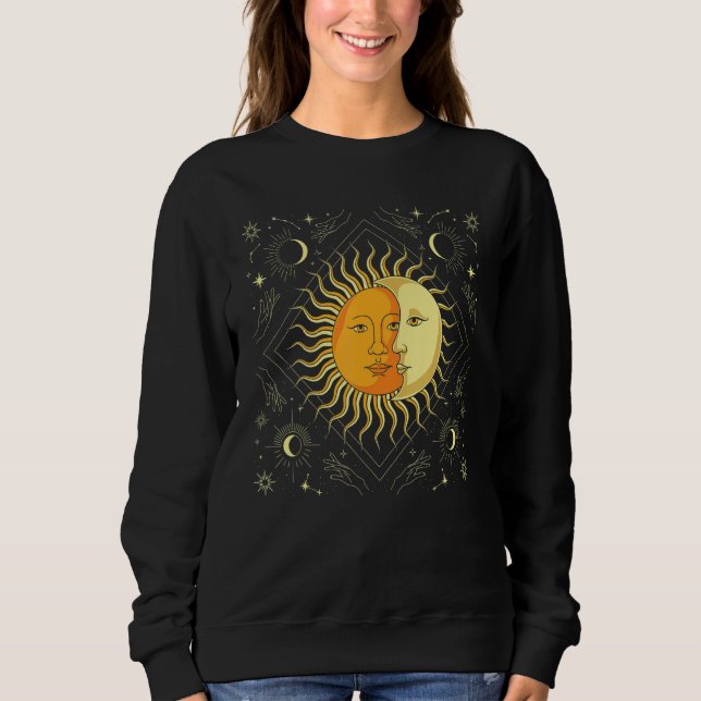 Boho Sun Moon Celestial Bodies Astronomy Universe  Sweatshirt (Front)