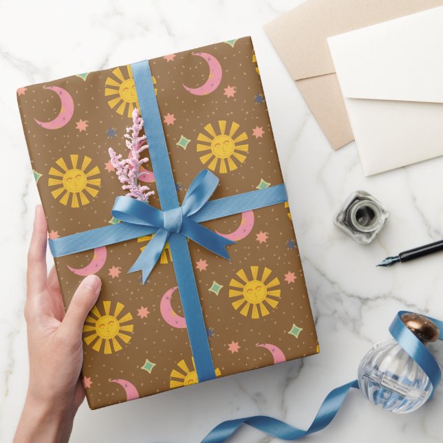 Boho Sun & Moon Celestial  Wrapping Paper (Gifting)