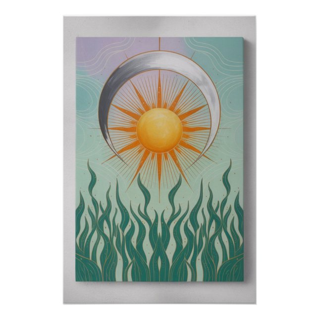 Boho Sun Moon Plant Poster (Front)