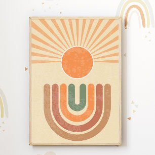 Boho Sun Nursery Print Kids Room Poster Decor