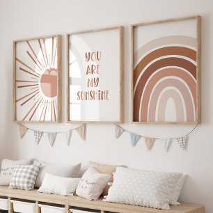 Boho Sun Quote Rainbow Kids Room