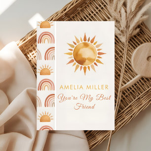 Boho Sun & Rainbow Best Friend Greeting Card