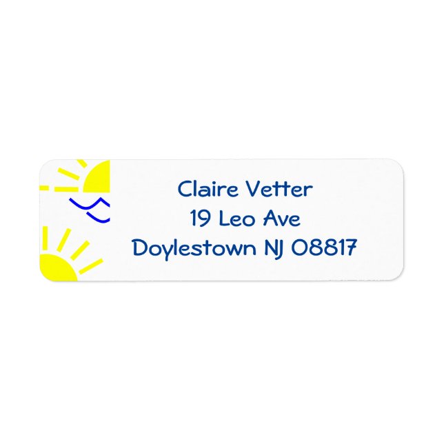 Boho Sun  Return Address Label (Front)