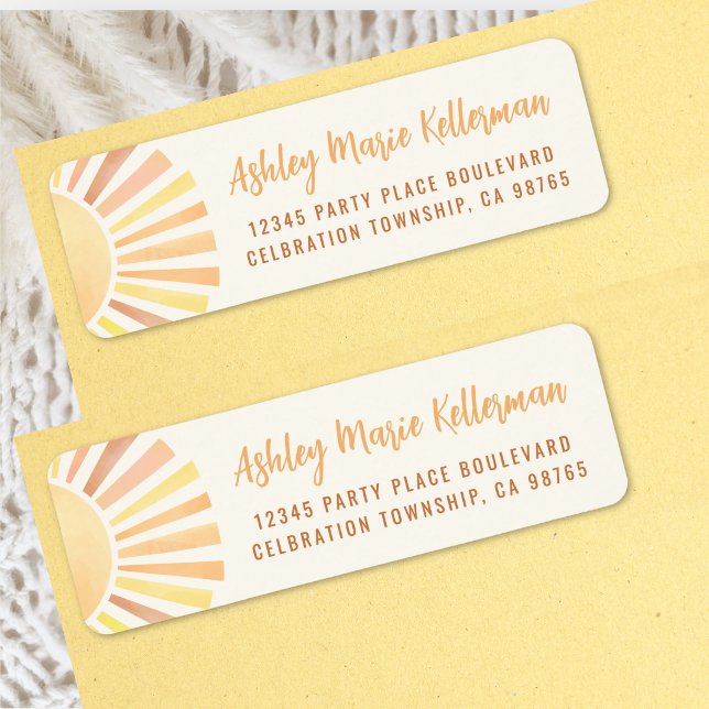 Boho Sun Return Address Label (Boho Sun Return Address Label )