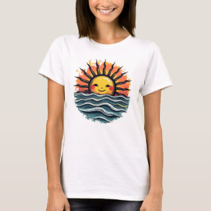 Boho Sun Smiley Women's Graphic Tee