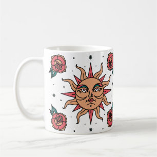 Boho Sun Tattoo Symbol Art Coffee Mug