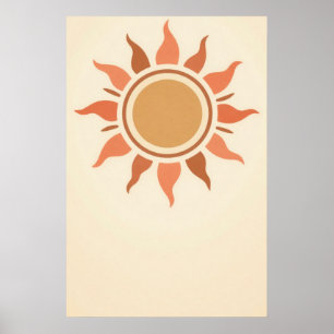 Boho Sun Terracotta Minimalist Poster
