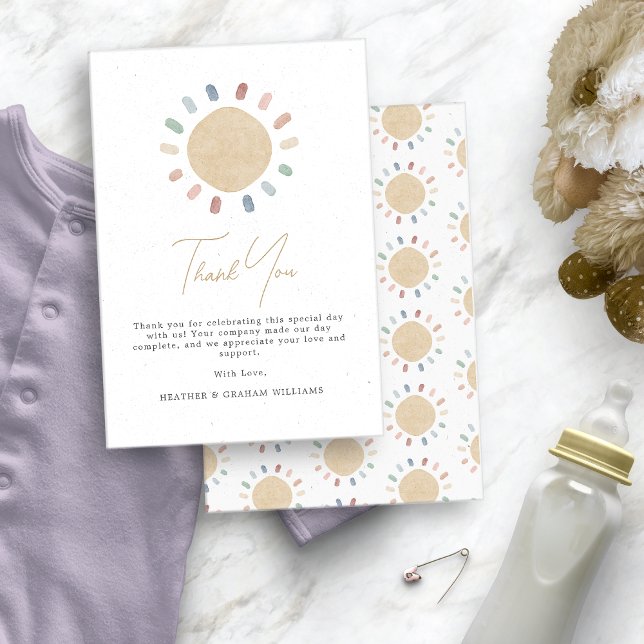 Boho Sun Thank You Card (Boho Sun Baby Shower Thank You Card
)